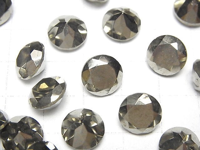 Pyrite Loose stone Round Faceted 10x10mm 1pc