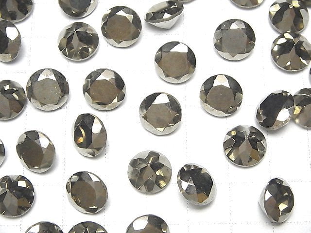 Pyrit lose Steine rund facettiert 10x10mm 1 Stück
