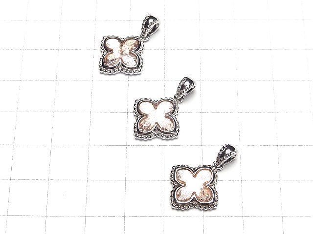 Meteoriten (Muonionalusta) Blumenanhänger 19x16x3mm Roségold Silber925