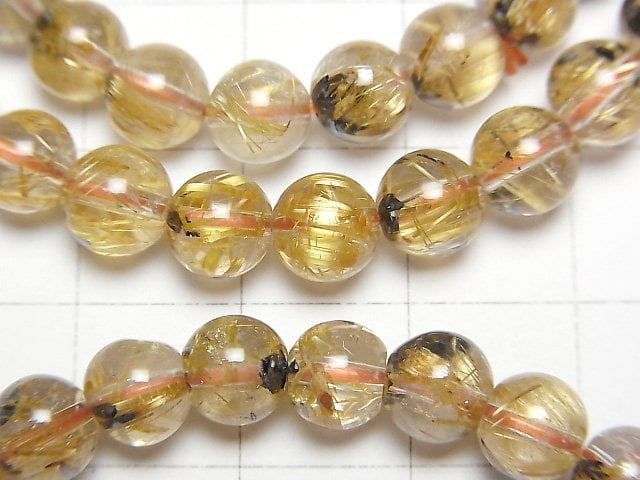 Radiant Golden Rutilated Quartz AAA Round 6mm Bracelet