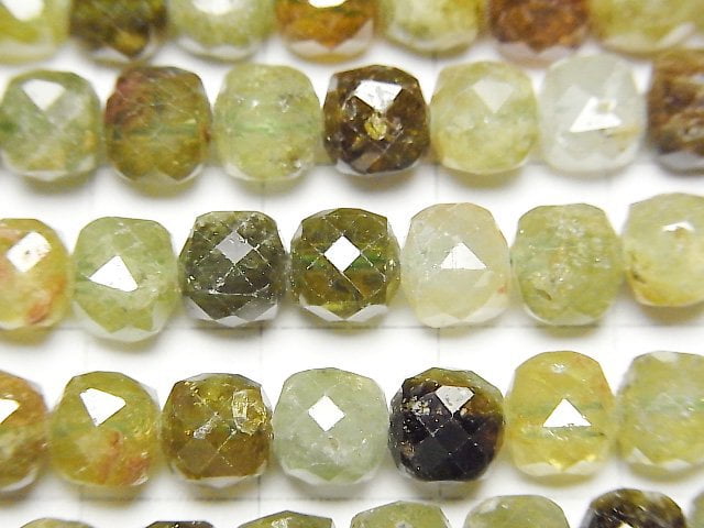 High Quality! Grossular Garnet Cube Shape 6x6x6mm half or 1strand beads (aprx.15inch/36cm)
