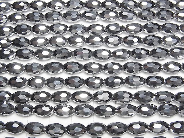 Hochwertig! Terahertz facettierte Reis 9x6x6mm halbe oder 1 Strang Perlen (ca. 15 Zoll/37 cm)