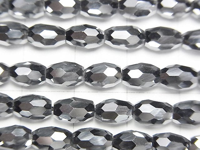 High Quality! Terahertz Faceted Rice 7x5x5mm half or 1strand beads (aprx.15inch/37cm)