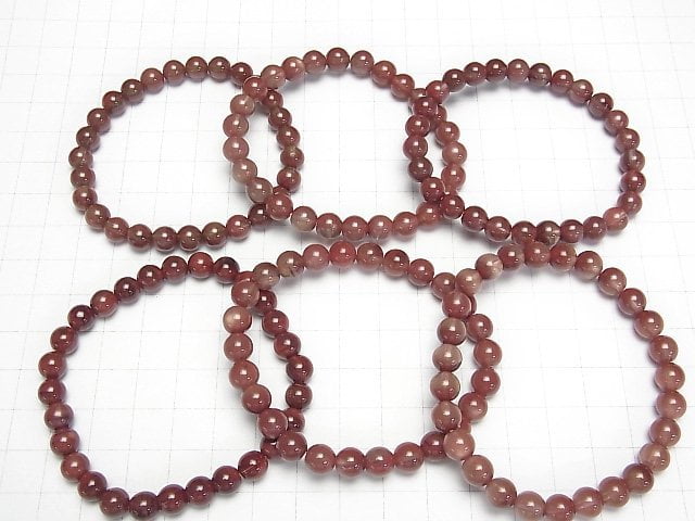 Tibetischer orangefarbener Labradorit AA++ Rund 7-7,5 mm Armband