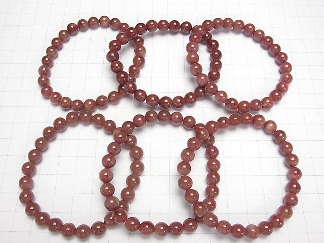 Tibetischer orangefarbener Labradorit AA++ Rund 8 mm Armband