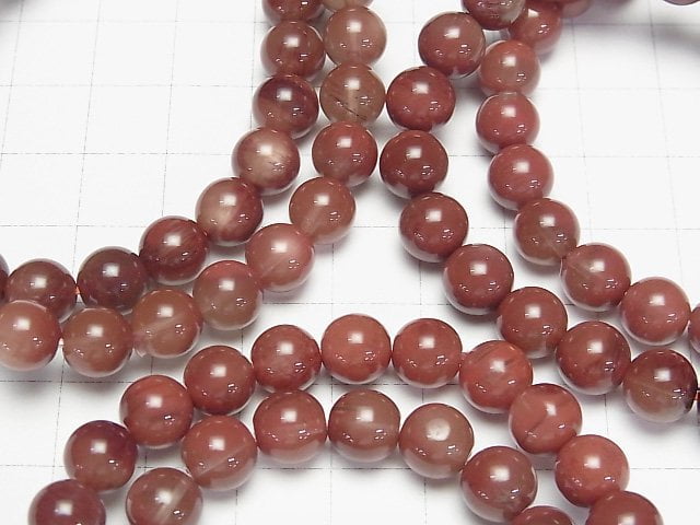Tibetischer orangefarbener Labradorit AA++ Rund 8-8,5 mm Armband