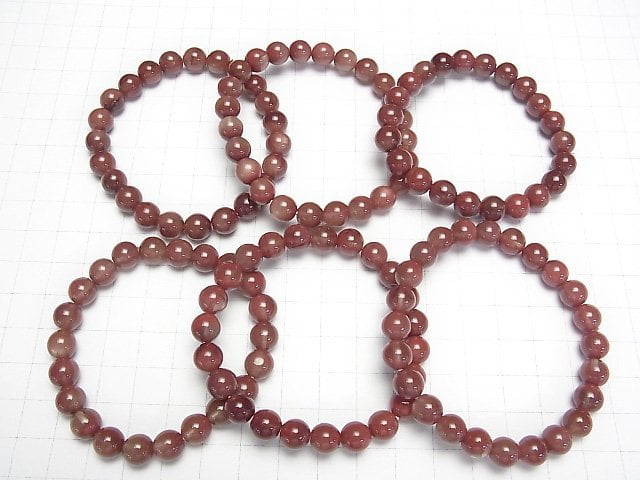 Tibetischer orangefarbener Labradorit AA++ Rund 8-8,5 mm Armband
