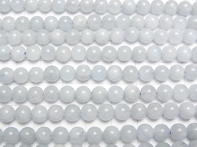 Mosambik Aquamarin AA++ Rund 6.5mm halb oder 1Strang Perlen (ca. 15Zoll/36cm)