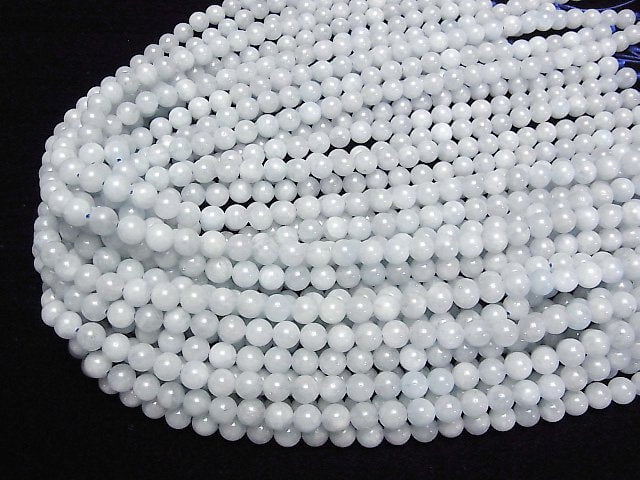Mosambik Aquamarin AA++ Rund 6.5mm halb oder 1Strang Perlen (ca. 15Zoll/36cm)