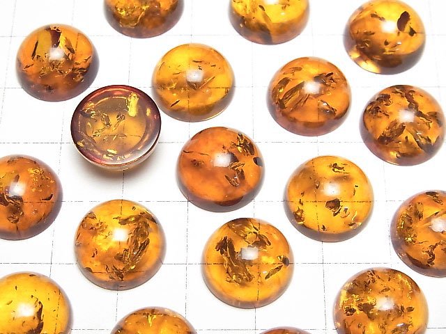 Rissiger baltischer Bernstein runder Cabochon 14x14mm 1 Stück