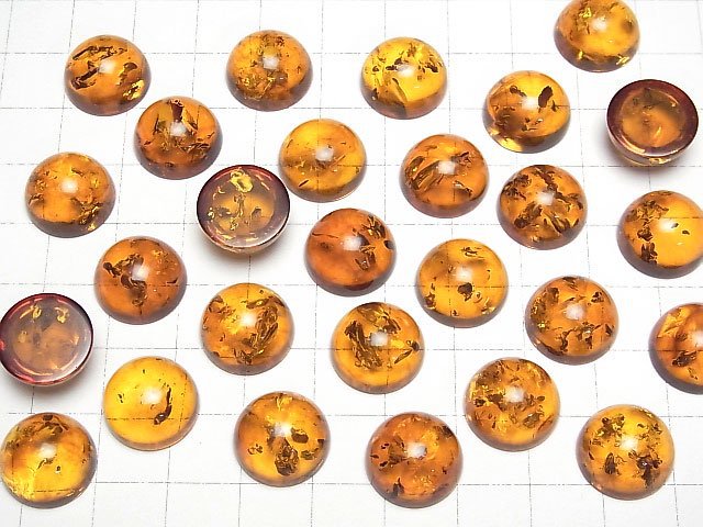 Rissiger baltischer Bernstein runder Cabochon 14x14mm 1 Stück