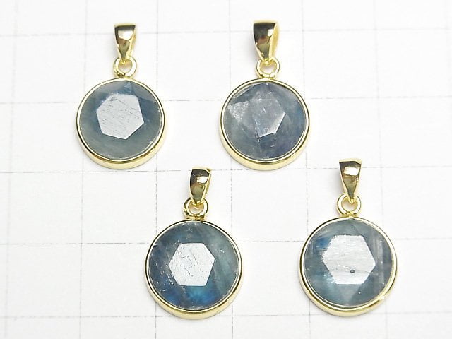 Kyanit AA+ Hexagram Anhänger 13x13mm 18KGP 1Stück