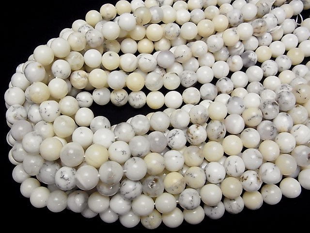 Brasilien Weiß Opal Rund 10mm halbe oder 1Strang Perlen (ca. 15Zoll/36cm)