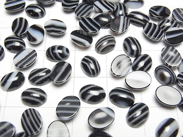 Streifenonyx AAA Ovaler Cabochon 8x6mm 3Stück
