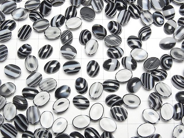 Streifenonyx AAA Ovaler Cabochon 8x6mm 3Stück