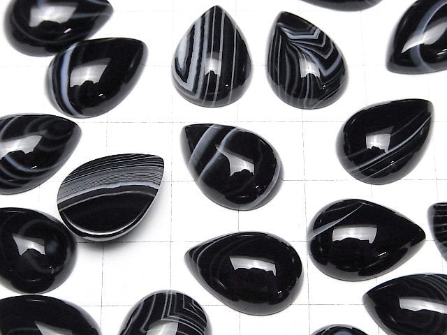 Gestreifter Onyx AAA Tropfenform Cabochon 18x13mm 2Stück
