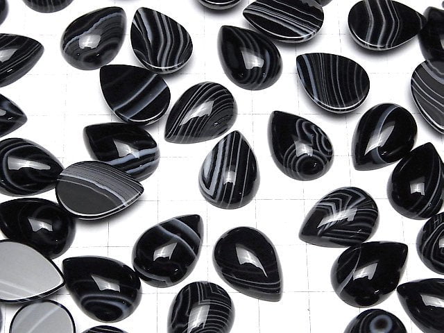 Gestreifter Onyx AAA Tropfenform Cabochon 18x13mm 2Stück