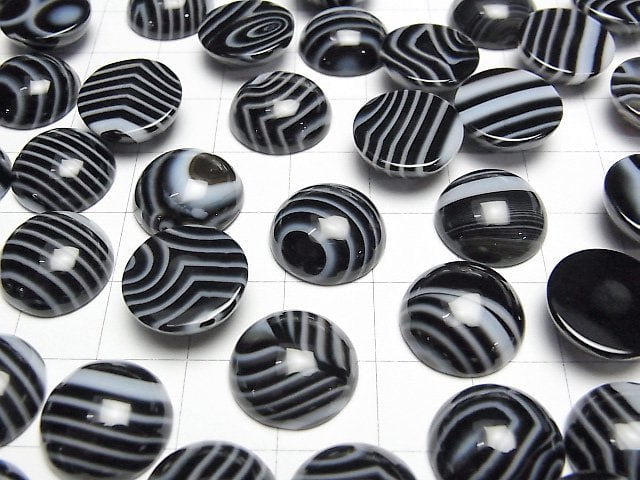 Gestreifter Onyx AAA Runder Cabochon 14x14mm 3Stück