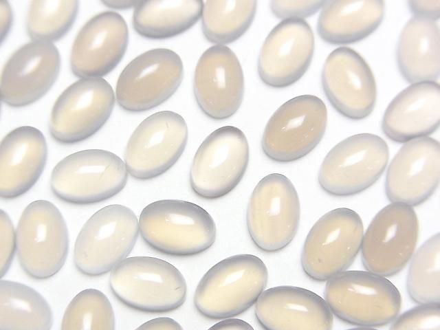 Gray Onyx AAA Oval Cabochon 6x4mm 10pcs