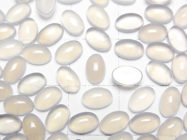 Gray Onyx AAA Oval Cabochon 6x4mm 10pcs
