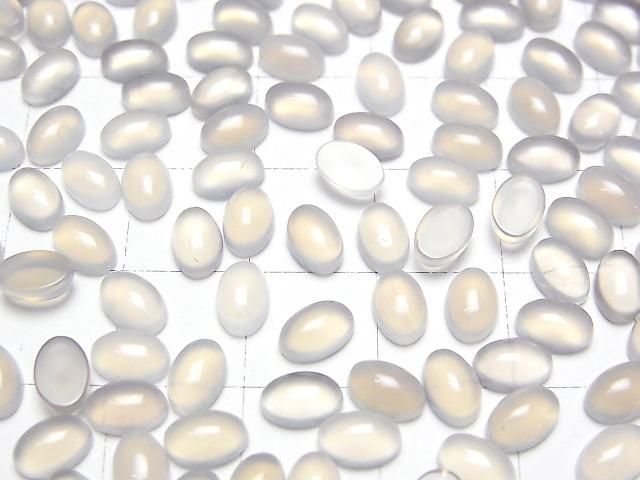 Grauer Onyx AAA Oval Cabochon 6x4mm 10 Stück