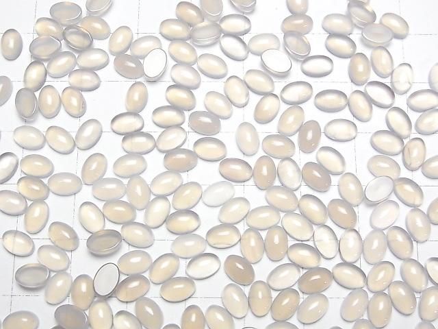 Grauer Onyx AAA Oval Cabochon 6x4mm 10 Stück