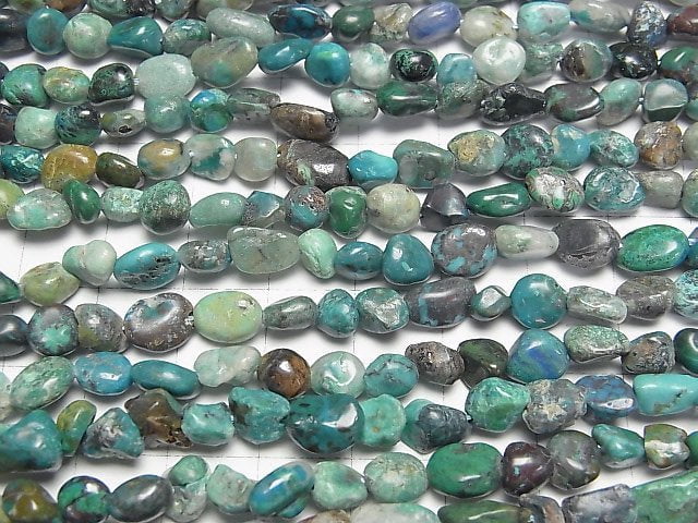 Pérou Chrysocolle AA Pépite 1 fil de perles (env. 15 pouces/38 cm)