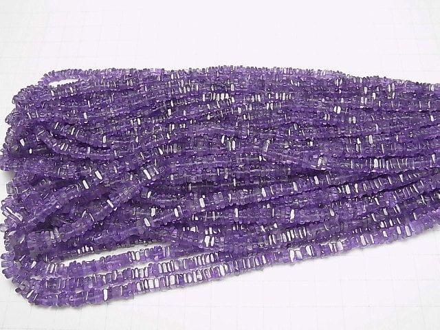 Amethyst AA++ Quadratische Rondelle (Scheibe) halbe oder 1Strang Perlen (ca. 15Zoll/38cm)