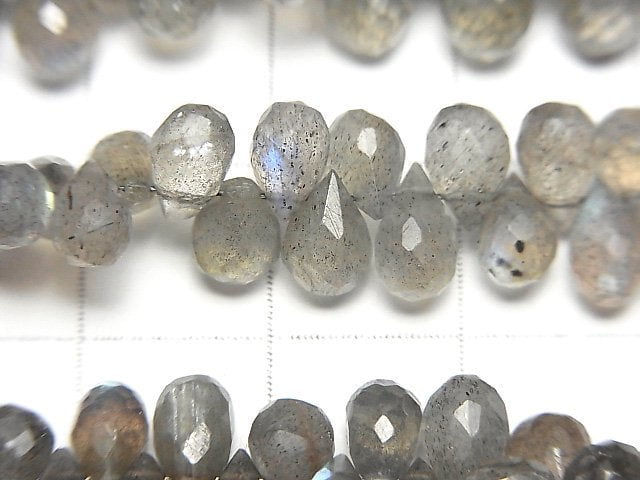 High Quality Labradorite AA++ Drop Faceted Briolette half or 1strand beads (aprx.8inch/20cm)