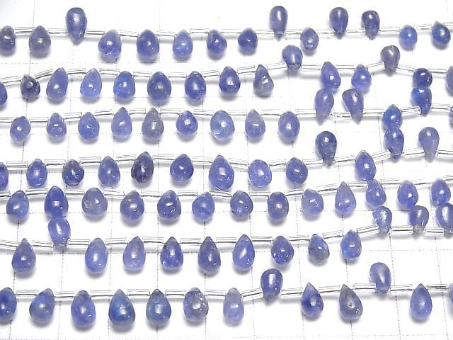 Hochwertiger Tansanit AA++ Tropfen (glatt) halbe oder 1 Strang Perlen (ca. 8 Zoll/20 cm)