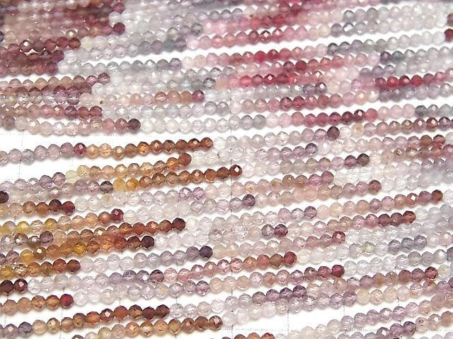 Hochwertig! Mehrfarbiger Spinell AAA- facettiert rund 2,5mm halbe oder 1 Strang Perlen (ca. 11 Zoll/28 cm)