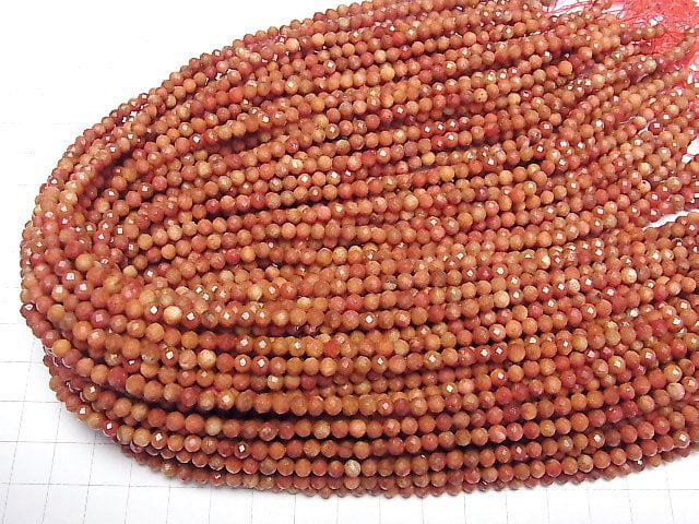 High Quality! Sponge Coral Faceted Round 4mm 1strand beads (aprx.15inch/36cm)