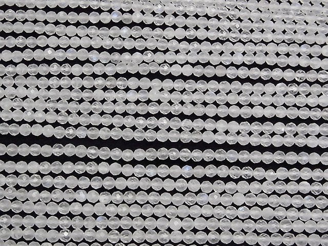 Hochwertig! Königsblauer Mondstein AA+ Facettiert Rund 3mm 1 Strang Perlen (ca. 15 Zoll/37 cm)