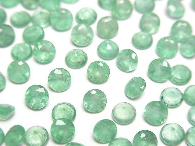 Zambia High Quality Emerald AA++ Loose Stone Round Faceted 4x4mm 1pc