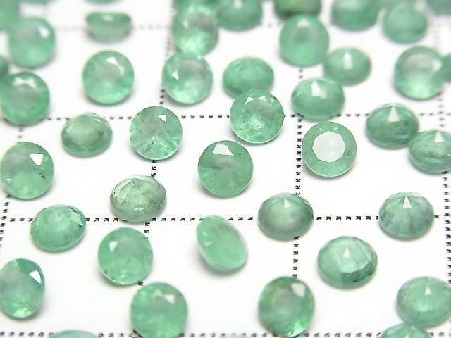 Zambia High Quality Emerald AA++ Loose Stone Round Faceted 4x4mm 1pc