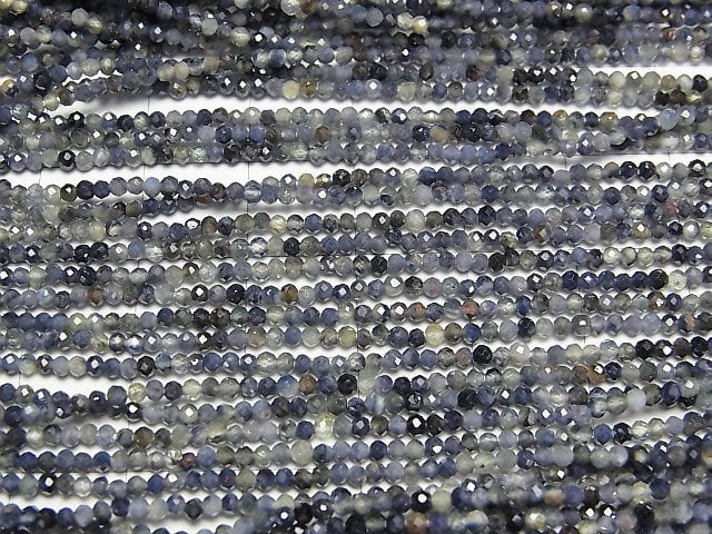 Hochwertig! Saphir AA++ Facettierte Runde 2mm halbe oder 1 Strang Perlen (ca. 13 Zoll/31 cm)