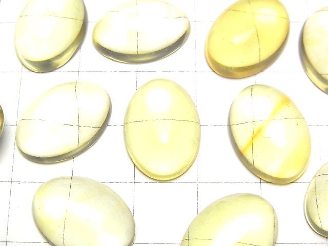 Yellow color Amber Oval Cabochon 18x13mm 1pc