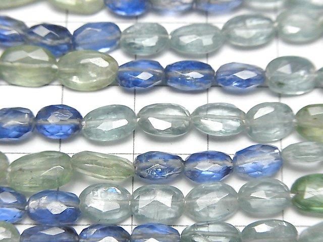高品質多色藍晶石 AAA- 切面橢圓 半串或1串珠子 (約15英吋/38公分)