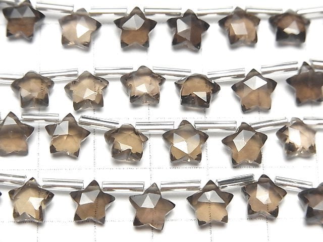 Hochwertiger Rauchquarz AAA- Facettierter Stern 8x8mm 1 Strang Perlen (8 Stück)