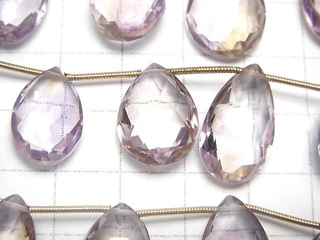 High Quality Ametrine AAA- Pear shape Faceted Briolette 1strand beads (9pcs)