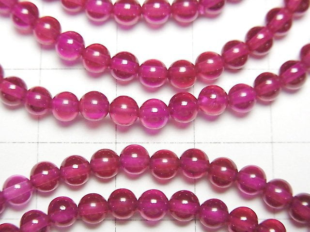 Synthetic Ruby AAA Round 4mm Bracelet