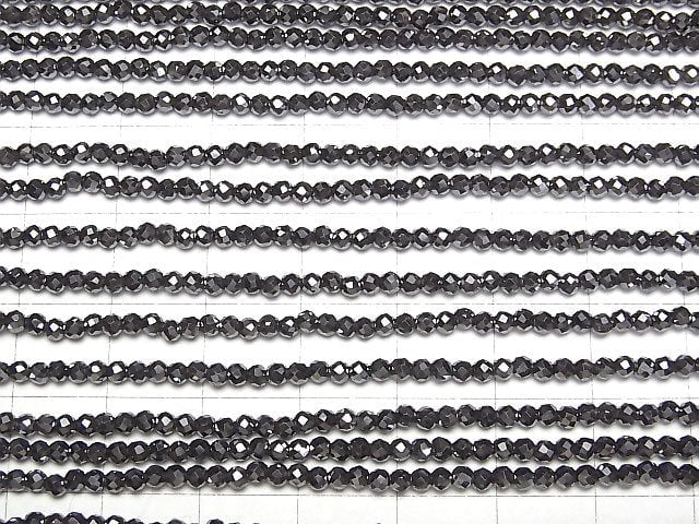 Hochwertig! Hämatit Facettierte Runde 2 mm 1Strang-Perlen (ca. 12 Zoll/29 cm)