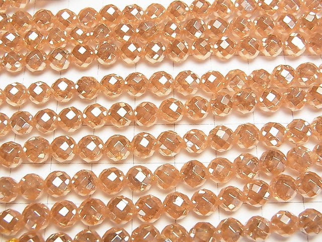 Crack Champagne Aura Kristallquarz AAA 64 Facettierte Rund 6mm halbe oder 1 Strang Perlen (ca. 15 Zoll/38 cm)