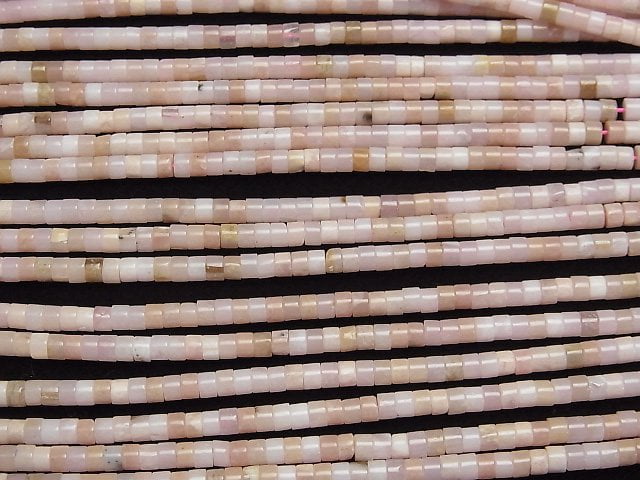 Rosa Opal AA Rondelle (Heishi) 3x3x2mm 1strang Perlen (ca. 15inch/37cm)