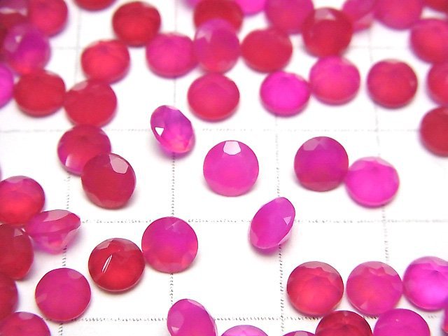 High Quality Fuchsia Pink Chalcedony AAA Loose stone Round Faceted 5x5mm 10pcs