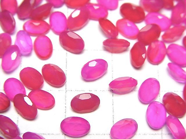 High Quality Fuchsia Pink Chalcedony AAA Loose stone Oval Faceted 6x4mm 10pcs