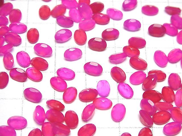 Hochwertiger Fuchsia Pink Chalcedon AAA Lose Stein Oval Facettiert 6x4mm 10 Stück