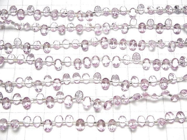 Hochwertiger Pink Topas AAA Oval Facettiert 7x5mm halb oder 1 Strang Perlen (30 Stück)