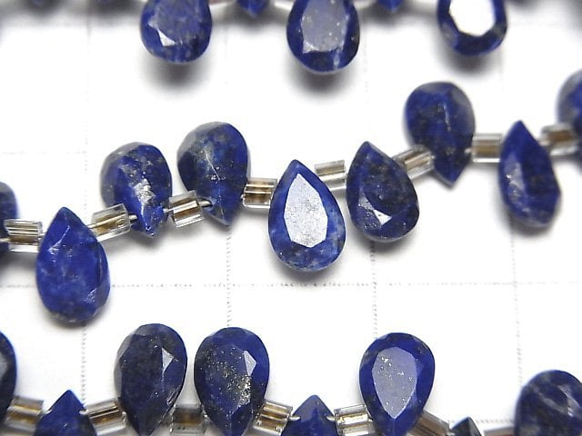 High Quality Lapislazuli AA++ Pear shape Faceted 8x5mm half or 1strand beads (28pcs )