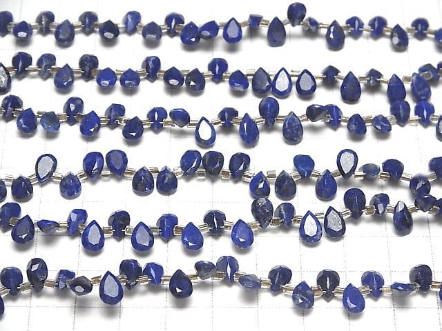 Hochwertiger Lapislazuli AA++ Birnenform Facettiert 8x5mm halb oder 1 Strang Perlen (28 Stück)